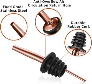 Vertedores de botellas de licor de acero inoxidable a prueba de herrumbre Productos de bar a granel reutilizables para bares Clubs Restaurantes y uso doméstico - Product Image 2
