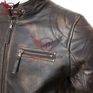 Blouson de motard en cuir vintage personnalisable pour hommes Manteau de moto classique de style hivernal pour les cyclistes urbains Moto rétro personnalisée - Product Image 3