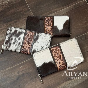กระเป๋าสตางค์แฟชั่นหนังวัวแท้มีซิป - Product Image 1