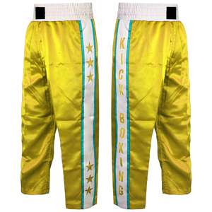 100% Polyester Kick Boxing Pants Reinforces Stitching Elastic Waistband Embroidery latest top Kick Boxing <b>Trousers</b> - Product Image 1