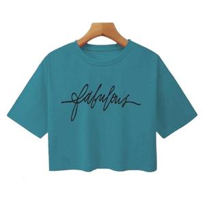 Best Choice Custom Design Half Sleeve Any Size Comfortable <b>Crop</b> <b>Top</b> T-shirts with Print Cotton for Women Made in Bangladesh - Product Image 6