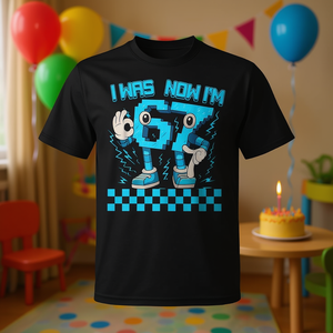 T-shirt pour garçons de 6 à 7 ans, cadeau d'anniversaire pour les enfants de 6 et 7 ans, design 'Je suis allé de 6 à 7 ans' - Product Image 3