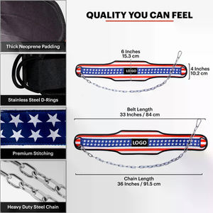 Ceinture de musculation en néoprène personnalisée avec logo, vente en gros 2025, offre un soutien pour la taille et le dos et des fonctions de traction avec chaîne en acier - Product Image 2