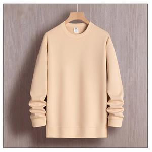 Sudadera Unisex de Moda Otoñal para Hombre, Estilo Urbano, Corte Holgado, Cuello Redondo, Forro Polar, Color Gris Claro Sólido, Larga, Antiarrugas, Suave - Product Image 6