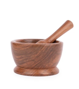 Walnut wood carved Okhli Musal Mortar Pestle set Handcrafted Mango Wood <b>Grinder</b> for Spices Herbs Garlic & <b>Seeds</b> kitchen tool - Product Image 1