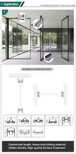 Waybom 40 cong quay vòng cửa nhôm hồ sơ kính cực kỳ hẹp trung tâm trục cửa khung mỏng pivot khung cửa - Product Image 4