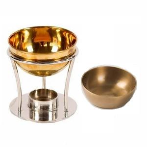 Stainless Steel Handcrafted Rectangle Geometric Eco-Friendly Lead Free Tealight Candle Oil Burner & Diffuser Scented <b>Wax</b> <b>Melts</b> - Product Image 2