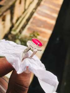 Anillo de piedras preciosas de rubí de plata 925 de alta calidad para mujer para fiesta y boda - Product Image 3