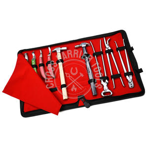 Kit d'outils de maréchal-ferrant en acier inoxydable vente en gros 10 couteaux de coupe de sabot avec boucle et crochet, tampon de coupe intelligent, arrache-ongles - Product Image 1