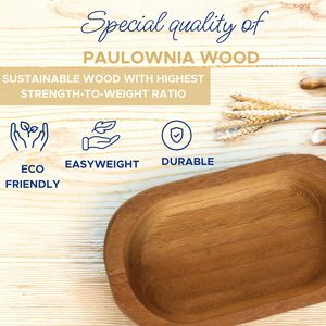 Bols décoratifs pour la décoration intérieure 10x5.7x2.8 pouces en bois pour petit bol à pâte coeur de soupe - Product Image 3