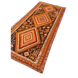 Tapis en laine tissée plate Aalam Paem-1256 gris et noir à rayures géométriques pour salon d'adolescents - Product Image 2