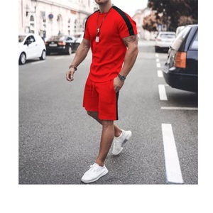 Vêtements personnalisés de créateur décontractés d'été de haute qualité Ensemble de shorts à logo pour hommes Étiquettes de logo personnalisées de couleur unie Skinny Fit Cotton Spandex - Product Image 2