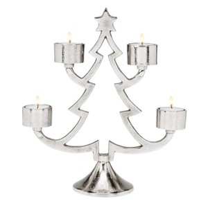 Offre Spéciale Unique Argent Aluminium Bougeoir De Noël Pâques Décoration De La Maison Fer Matériel pour L'éclairage De Vacances - Product Image 6