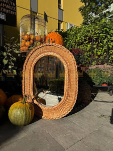 Gran oferta, espejo de ratán ovalado moderno, arte de pared tejido a mano para decoración para sala de estar, forma personalizada en Vietnam - Product Image 4