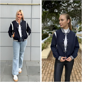 Chaqueta universitaria de piel de oveja reversible personalizable para mujer, venta al por mayor, chaquetas con letras en blanco para mujer, tipo de procesamiento teñido - Product Image 5