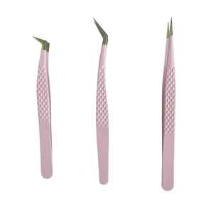 Pinzas de Acero Inoxidable Profesionales para Extensión de Pestañas, Marca Privada Personalizada, Punta de Fibra de Precisión de 45, 75 y 90 Grados - Product Image 5