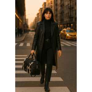 Sac de voyage de luxe Weekender en cuir de vachette et maille de coton, pliable, décontracté, pour le sport et l'extérieur, en polyester de luxe, avec impression personnalisée - Product Image 1