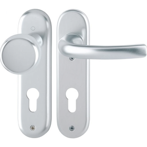 Tokyo 53/273KP/1710 HOPPE Aluminium F1 PZ Rounded Changeover Set Short Escutcheon and <b>Door</b> <b>Plates</b> - Product Image 3
