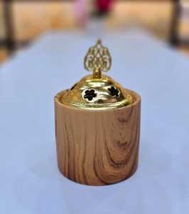 เตาเผาบัคฮูร์ไม้แบบใหม่ เตาเผาเครื่องหอมแบบอาหรับสำหรับบ้าน กลิ่นหอมสำหรับเดือนรอมฎอน พร้อมฝาปิดโลหะ ปี 2025 - Product Image 1