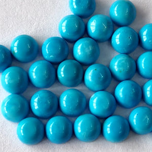 Cabochon rond de turquoise naturelle de la Belle au bois dormant de l'Arizona 4mm de qualité supérieure-Turquoise ronde de l'Arizona en vrac - Product Image 1