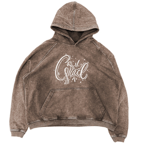 Sun Fad Acid Wash pour hommes Oversize Brown Color Ruff Style Street Wear Sweats à capuche d'hiver avec poche kangourou - Product Image 1