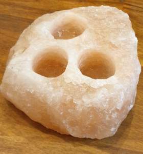 Portavelas de tres agujeros con forma de roca del Himalaya, portavelas de Pakistán, portavelas asequible - Product Image 2