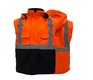 <b>Orange</b> <b>Hi</b> <b>Vis</b> Polyester Reflective Safety <b>Jacket</b> Customizable Logo Zipper Workwear High Visibility Fluorescent Coat Bomber Style - Product Image 6