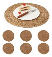 Nouveau design de set de table antidérapant en jacinthe d'eau tressée, imperméable, écologique, réutilisable, lavable et jetable pour la maison et la salle à manger
