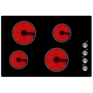 Table <span class=keywords><strong>de</strong></span> <span class=keywords><strong>cuisson</strong></span> encastrable en céramique 4 brûleurs noire avec commande tactile, 9 niveaux <span class=keywords><strong>de</strong></span> puissance et <span class=keywords><strong>protection</strong></span> contre la surchauffe - Product Image 1