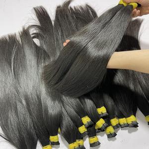 Listo para enviar pelo a granel al por mayor de cabello humano negro natural trenzado a granel pelo crudo a granel - Product Image 4
