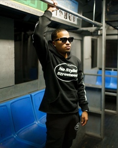 Chándal con estampado de soplo personalizado, pantalones de chándal de bloque, conjunto de Sudadera con capucha Unisex, ropa de calle en blanco para hombre, chándal apilado con raya lateral - Product Image 5