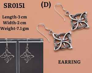 Boucles d'oreilles simples en argent sterling faites à la main 925 crochet conception bijoux cadeau pour son accessoire de Noël élégant - Product Image 5