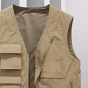 Veste respirante en gros sans manches hommes gilet veste utilitaire multi-poches coton Polyester hommes Cargo gilet travail hommes gilet - Product Image 6