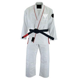Combinaison de Jiu-Jitsu à manches et genouillères conçue pour la pratique quotidienne, matière respirante, uniforme d'arts martiaux, taille à cordon, 2 pièces - Product Image 1