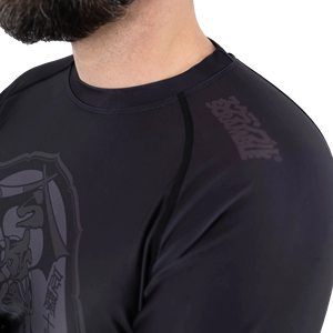 Ventes chaudes 2024 Rash Guard MMA Style ajusté Vêtements de fitness personnalisés pour hommes Chemises de compression à manches longues Spandex/Polyester 220g - Product Image 5