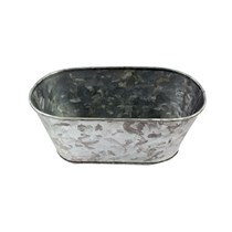 hot sell galvanized <b>planter</b> plant galvanized plant metal indoor outdoor oval <b>planter</b> herb plant pots with tray used for garden - Product Image 6
