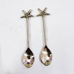 ล่าสุดจับทองเหลืองช้อนกาแฟด้านบนขาย Flatware การออกแบบใหม่สแตนเลสช้อนกาแฟที่มีคุณภาพที่ดีที่สุดในราคาที่ต่ำ - Product Image 4