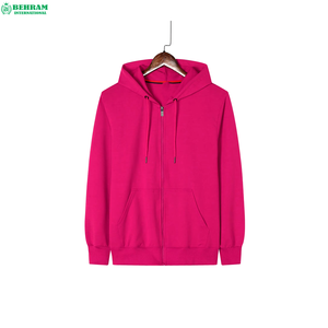 Sweat-shirts unisexes à capuche zippés, nouvelle mode, couleur unie personnalisée, coupe classique, épaules tombantes, 100% coton, séchage rapide - Product Image 6