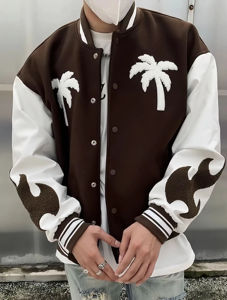 Chaqueta de hombre de estilo juvenil de alta calidad personalizada OEM con icónico diseño de letra de chenilla chaqueta universitaria de calle delantera para hombre - Product Image 5