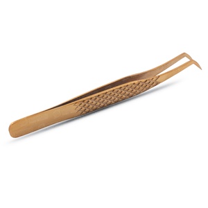 Pinces à cils professionnelles en fibre pour extensions de cils avec poignée diamantée, pinces de haute précision avec logo - Product Image 1