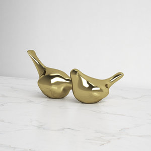 Elegante escultura de metal estilo moderno hecho a mano chapado en oro adornos de pájaros de metal para el hogar Decoración de mesa de Hotel artículo de tendencia superior - Product Image 1