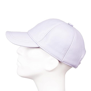 Gorro de Béisbol Unisex de 6 Paneles, 100% Cuero Genuino, Impermeable, Transpirable, con Decoración de Perlas y Hebilla Metálica - Gorro para Exteriores en Color Blanco - Product Image 4