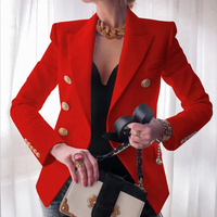 Blazer de luxe pour femme, veste de costume de bureau de haute qualité, manteau ajusté à manches longues, vêtement d'extérieur professionnel et élégant 2026