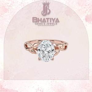 Oval Cut 1-3 CT Center Stone Lab Grown Diamond The Budding Willow Solitaire Ring Anillo de compromiso IGI Certified 925 Silver - Product Image 3