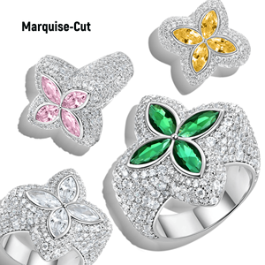 SHREYA DIAM Flower Shape 925 <b>Silver</b> <b>Stud</b> Earrings with Moissanite <b>Silver</b> Plated Women's Classic Party Jewelry Gift - Product Image 6
