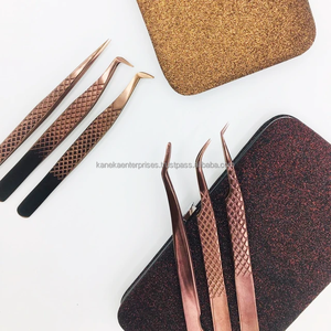 แหนบต่อขนตาเพิ่มวอลลุ่มปลายสแตนเลสปลายงอขนาด45 90ลิตรฉลากส่วนตัวสีโรสโกลด์ - Product Image 5