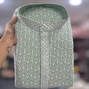 ผ้าเรยอนหนามีสไตล์พร้อมชุดทำงาน chikankari ชุดทางการสำหรับงานเฉลิมฉลองงานแต่งงานและเทศกาลดิวาลี - Product Image 1