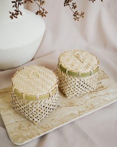 Boîte de rangement en bambou avec couvercle Boîte en bambou faite à la main Décoration de table pour la maison naturelle écologique Vente en gros du Vietnam - Product Image 3