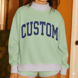 Pull en molleton à col montant oversize pour femme, automne, hiver, coupe décontractée, doux, confortable, élégant, pour tous les jours, avec logo sur le devant - Product Image 3