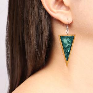 ต่างหูเรซิ่นดีไซน์วินเทจจี้น่ารักต่างหูชุบยาว - Product Image 2